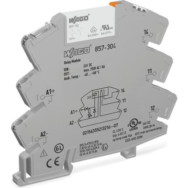 WAGO 857-304 24VDC LED’li Slim Röle 6A 6 mm