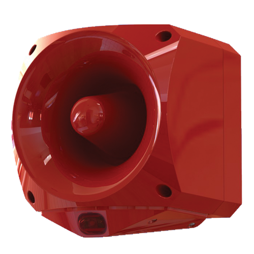 Kidde ASW377 Yüksek Çıkışlı Duvar Tipi Siren + Flaşör (VAD), Çok Tonlu, IP66 (Kırmızı Flaş)