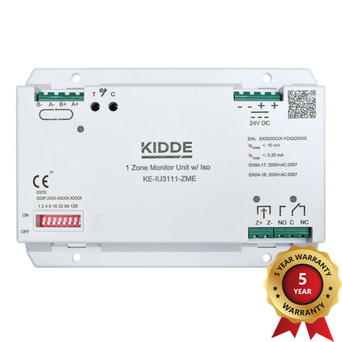 Kidde Excellence KE-IU3111-ZME Adresli Konvansiyonel Bölge İzleme Modülü (İzolatörlü) / Zone Monitor (Harici Beslemeli)