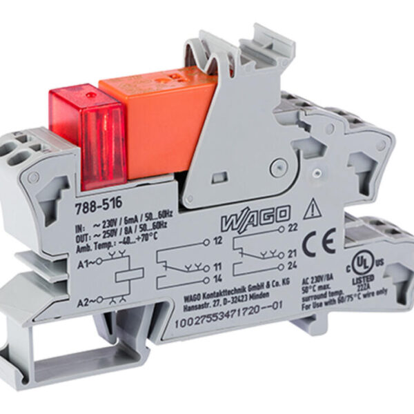 WAGO 788-516 220V Röle (2 Kontaklı, Soketli)